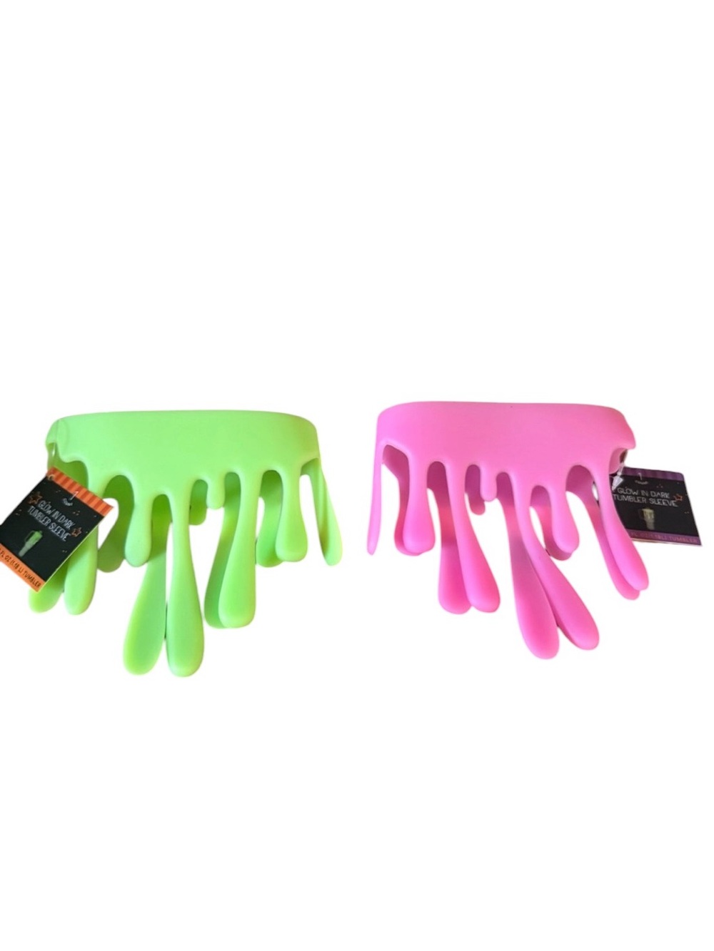 2026 Pink & Green Glow in the Dark Tumbler/Bottle Sleeve Slime